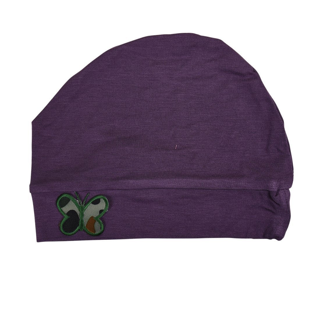 Soft Chemo Cap Cancer Beanie with Green Camo Butterfly