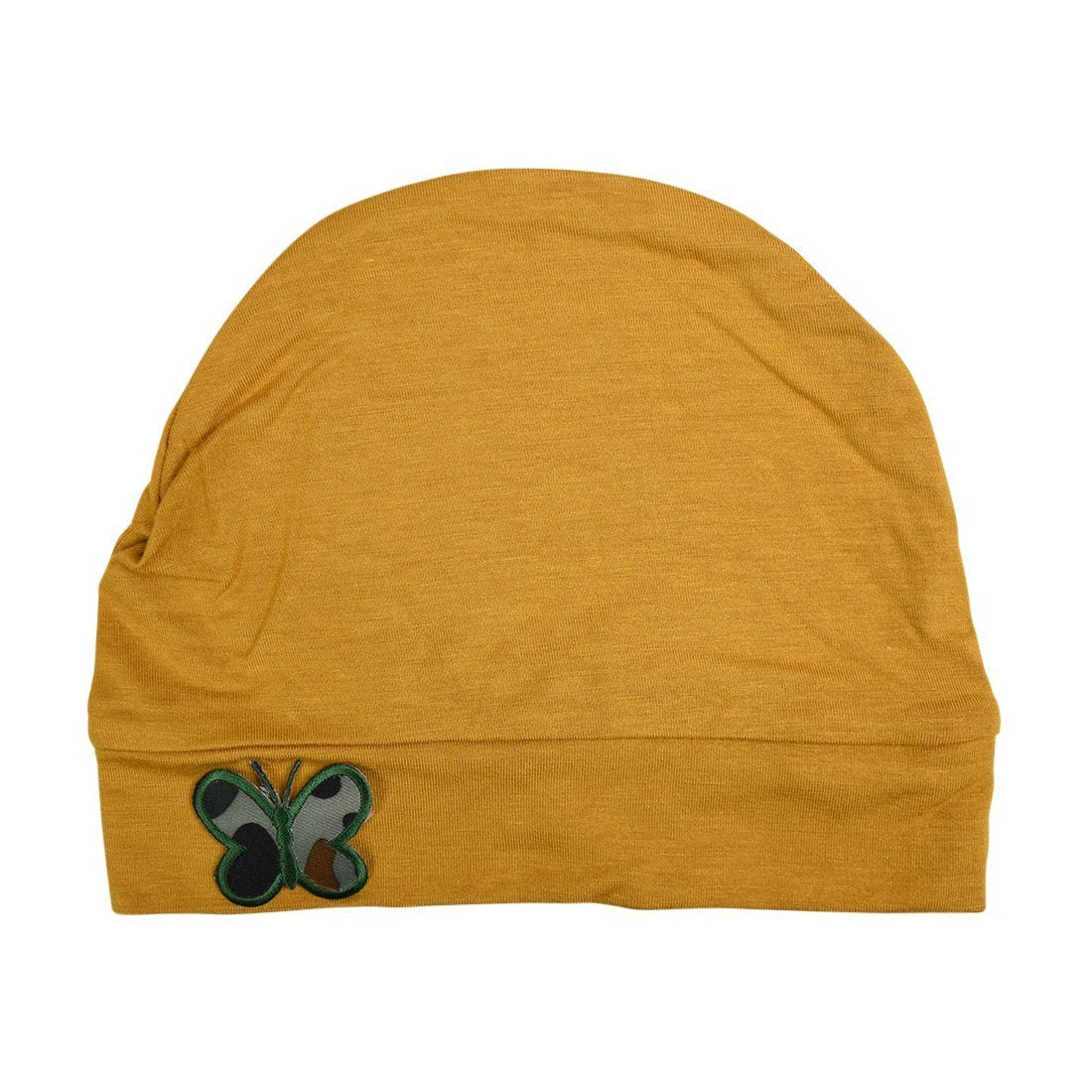 Soft Chemo Cap Cancer Beanie with Green Camo Butterfly