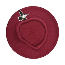 Load image into Gallery viewer, Hummingbird Applique on Cotton Beret Womens Head Cover - Blue