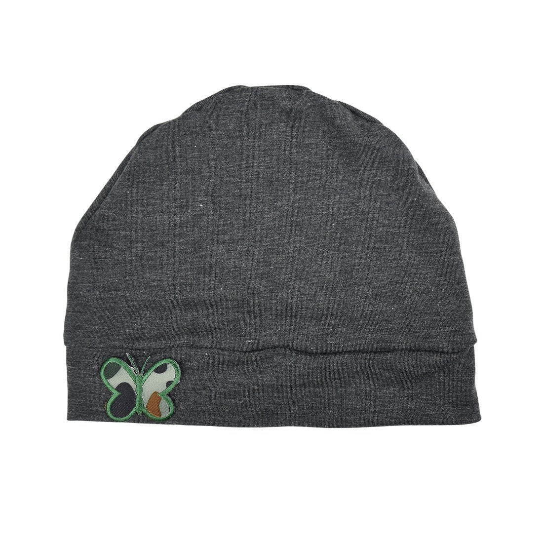 Soft Chemo Cap Cancer Beanie with Green Camo Butterfly