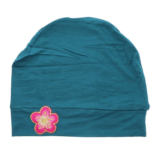 Landana Headscarves Chemo Beanie Sleep Cap with Pink and Gold Flower