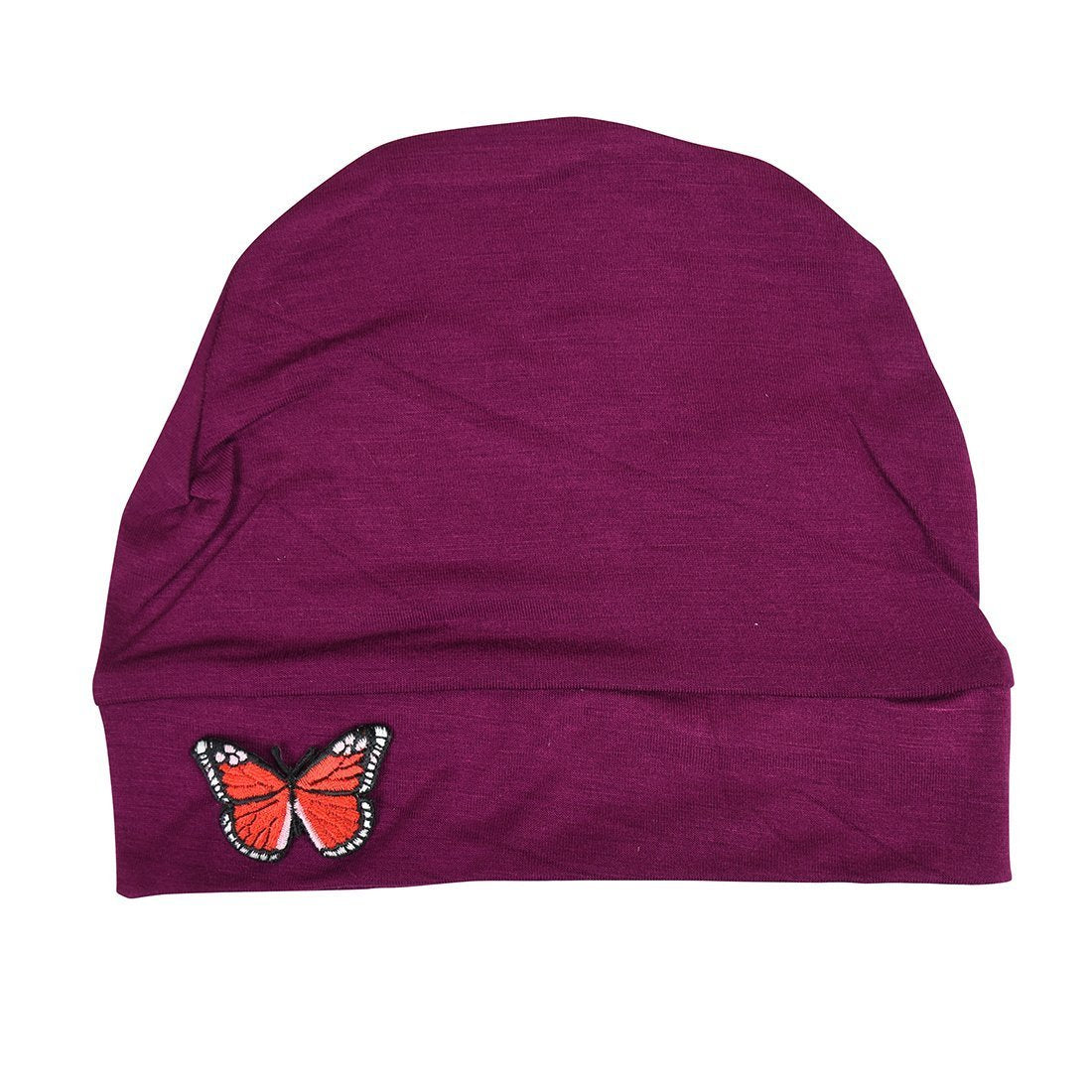 Landana Headscarves Womens Soft Chemo Cap and Sleep Turban with Red Butterfly