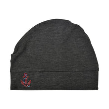 Load image into Gallery viewer, Chemo Beanie Sleep Cap with Red Stud Anchor Applique