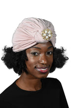 Load image into Gallery viewer, Ladies Headscarves Turban with Gold Pearl Diamond