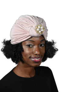 Ladies Headscarves Turban with Gold Pearl Diamond