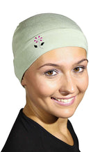 Load image into Gallery viewer, Landana Headscarves Soft Sleep Cap Comfy Women&#39;s Wig Liner &amp; Hair Loss Cap with Small Stud Flower Applique