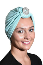 Load image into Gallery viewer, Ladies Headscarves Turban with Silver Pearl Circle