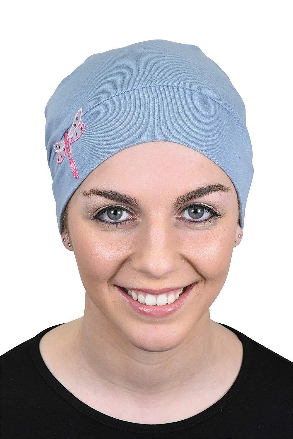 Landana Headscarves Chemo Beanie Sleep Cap Pink Dragonfly