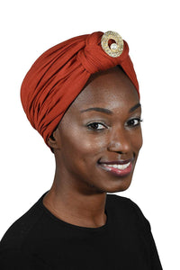 Ladies Headscarves Turban with Gold Pearl Circle