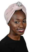 Load image into Gallery viewer, Ladies Headscarves Turban with Silver Pearl Diamond