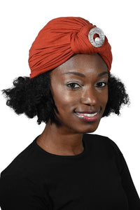 Ladies Headscarves Turban with Silver Pearl Circle