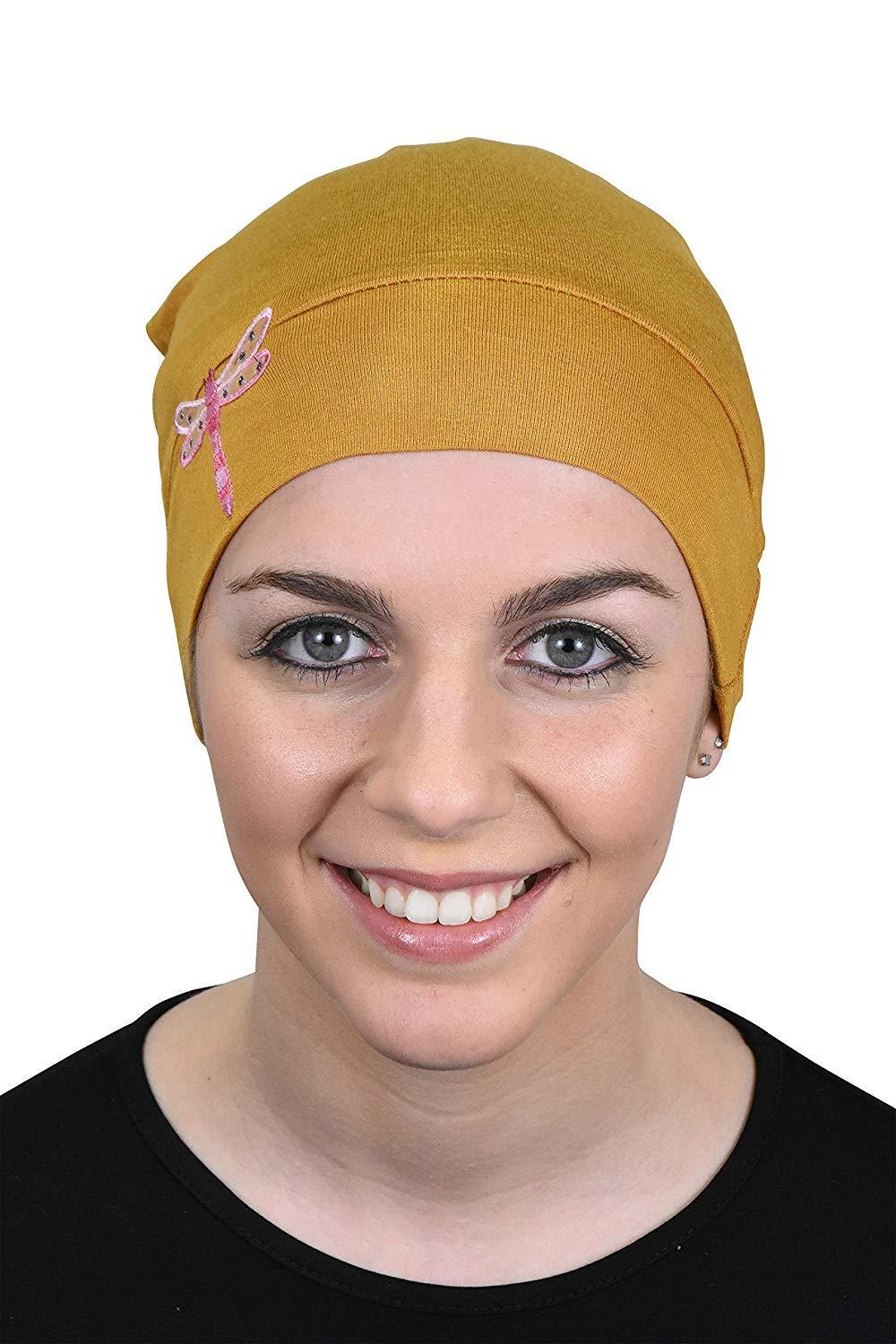 Landana Headscarves Chemo Beanie Sleep Cap Pink Dragonfly