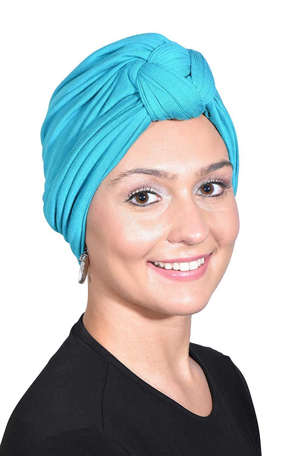 Landana Headscarves Solid Turban with Twist/Knot Front