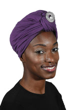 Load image into Gallery viewer, Ladies Headscarves Turban with Silver Pearl Circle