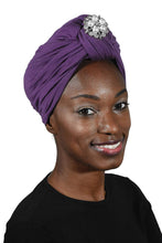 Load image into Gallery viewer, Ladies Headscarves Turban with Silver Pearl Diamond