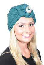 Load image into Gallery viewer, Ladies Headscarves Turban with Silver Pearl Circle