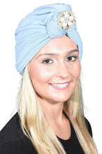 Load image into Gallery viewer, Ladies Headscarves Turban with Gold Pearl Diamond