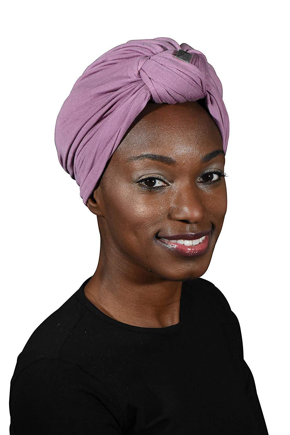 Landana Headscarves Turbans for Women with Twist/Knot Front and Silver Stud