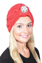 Load image into Gallery viewer, Ladies Headscarves Turban with Silver Pearl Diamond