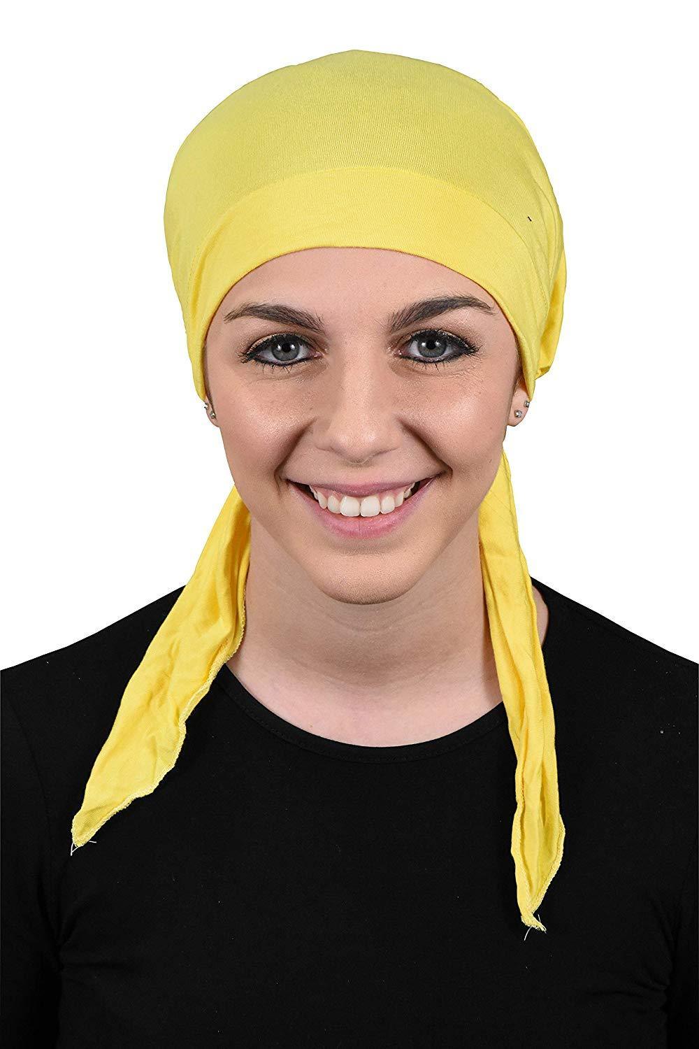 Womens Pre Tied Bandana Chemo Cap Soft Cancer Scarf Hair Cover