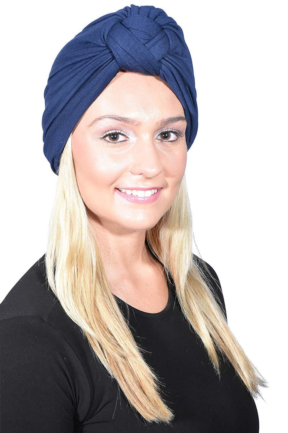 Landana Headscarves Solid Turban with Twist/Knot Front