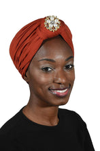 Load image into Gallery viewer, Ladies Headscarves Turban with Gold Pearl Diamond