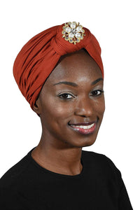 Ladies Headscarves Turban with Gold Pearl Diamond