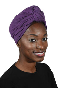 Landana Headscarves Solid Turban with Twist/Knot Front