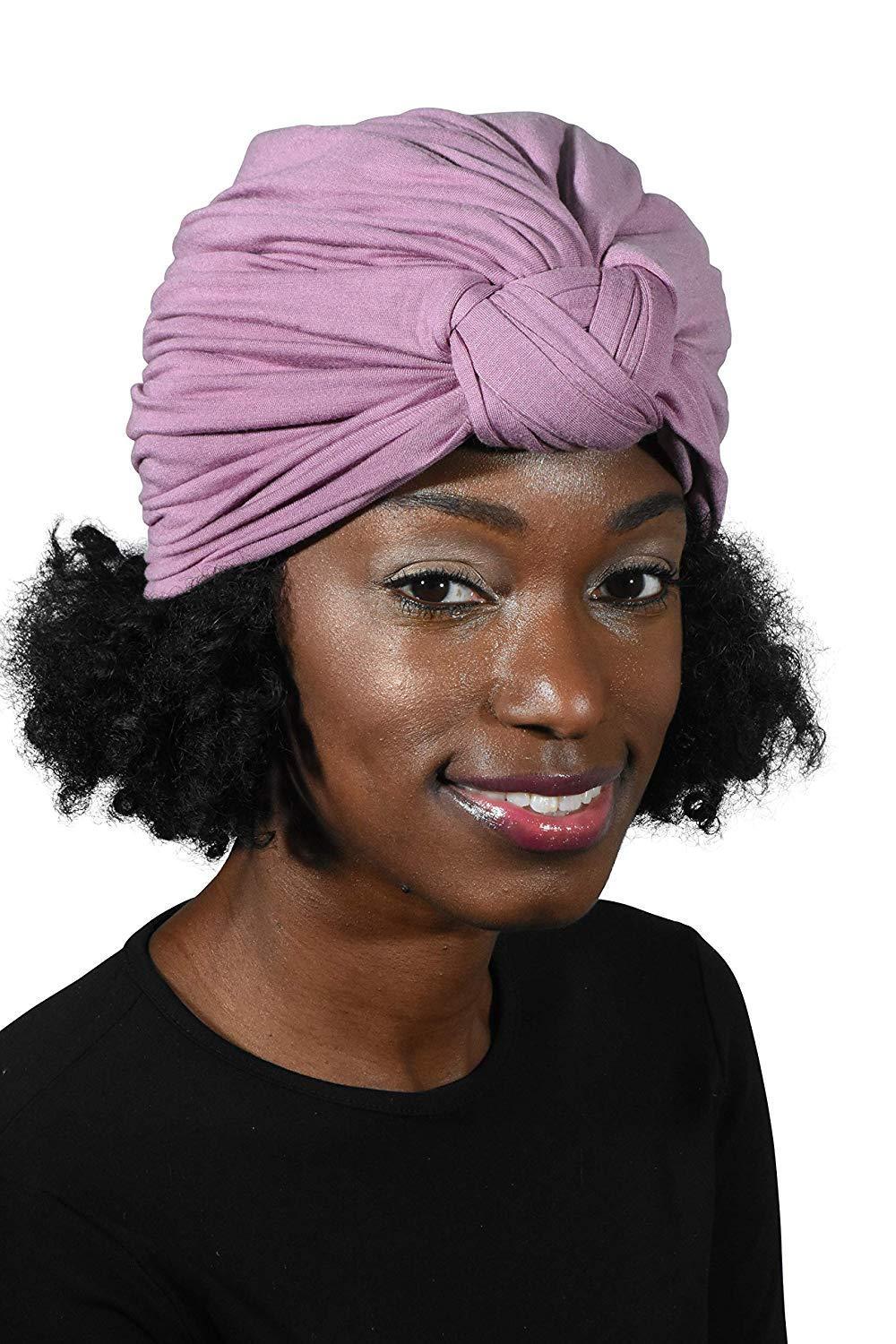 Landana Headscarves Solid Turban with Twist/Knot Front