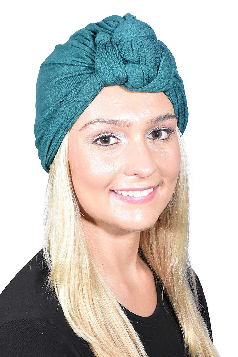 Landana Headscarves Solid Turban with Twist/Knot Front