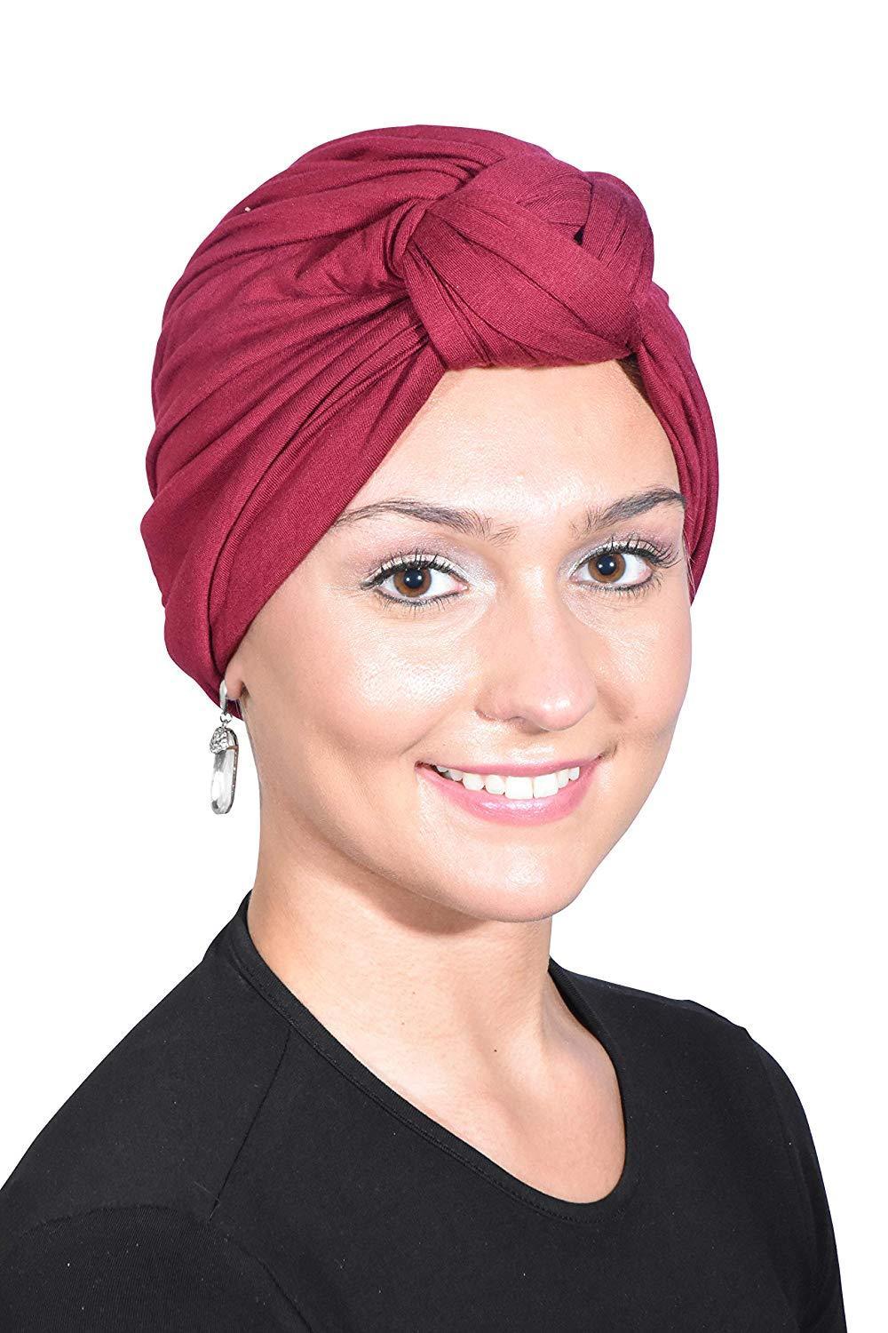 Landana Headscarves Solid Turban with Twist/Knot Front