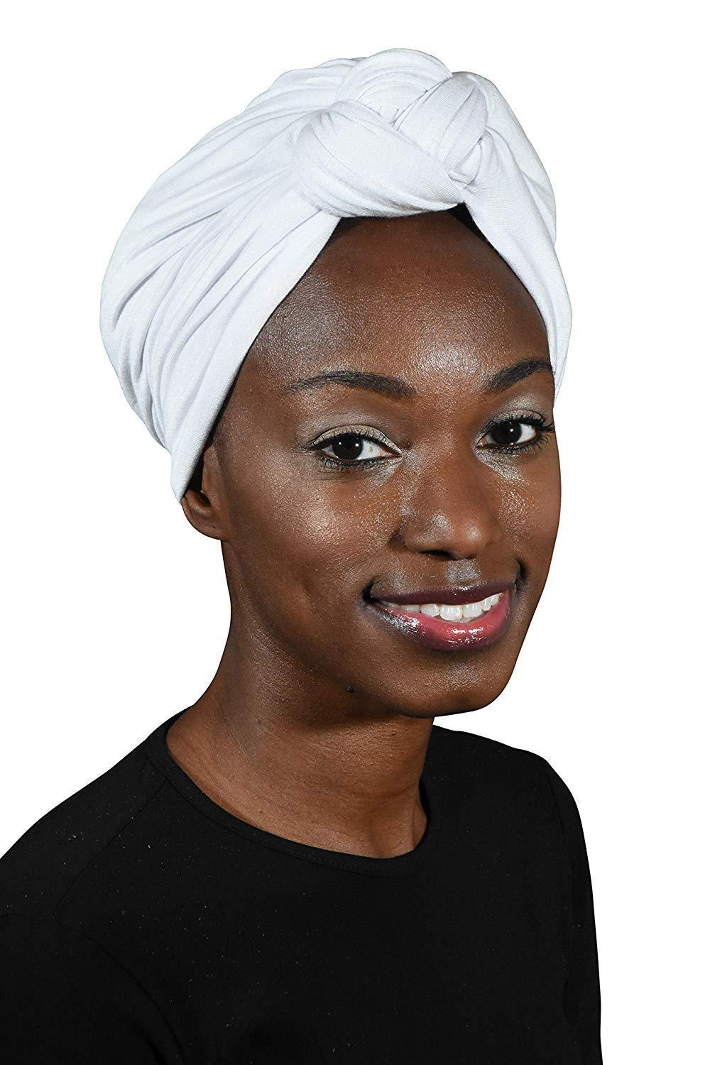 Landana Headscarves Solid Turban with Twist/Knot Front