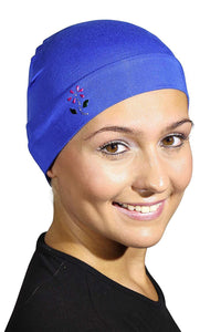 Landana Headscarves Soft Sleep Cap Comfy Women's Wig Liner & Hair Loss Cap with Small Stud Flower Applique