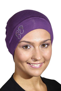 Landana Headscarves Womens Soft Sleep Cap Comfy Cancer Hat with Studded Flip-Flops Applique