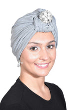 Load image into Gallery viewer, Ladies Headscarves Turban with Silver Pearl Diamond