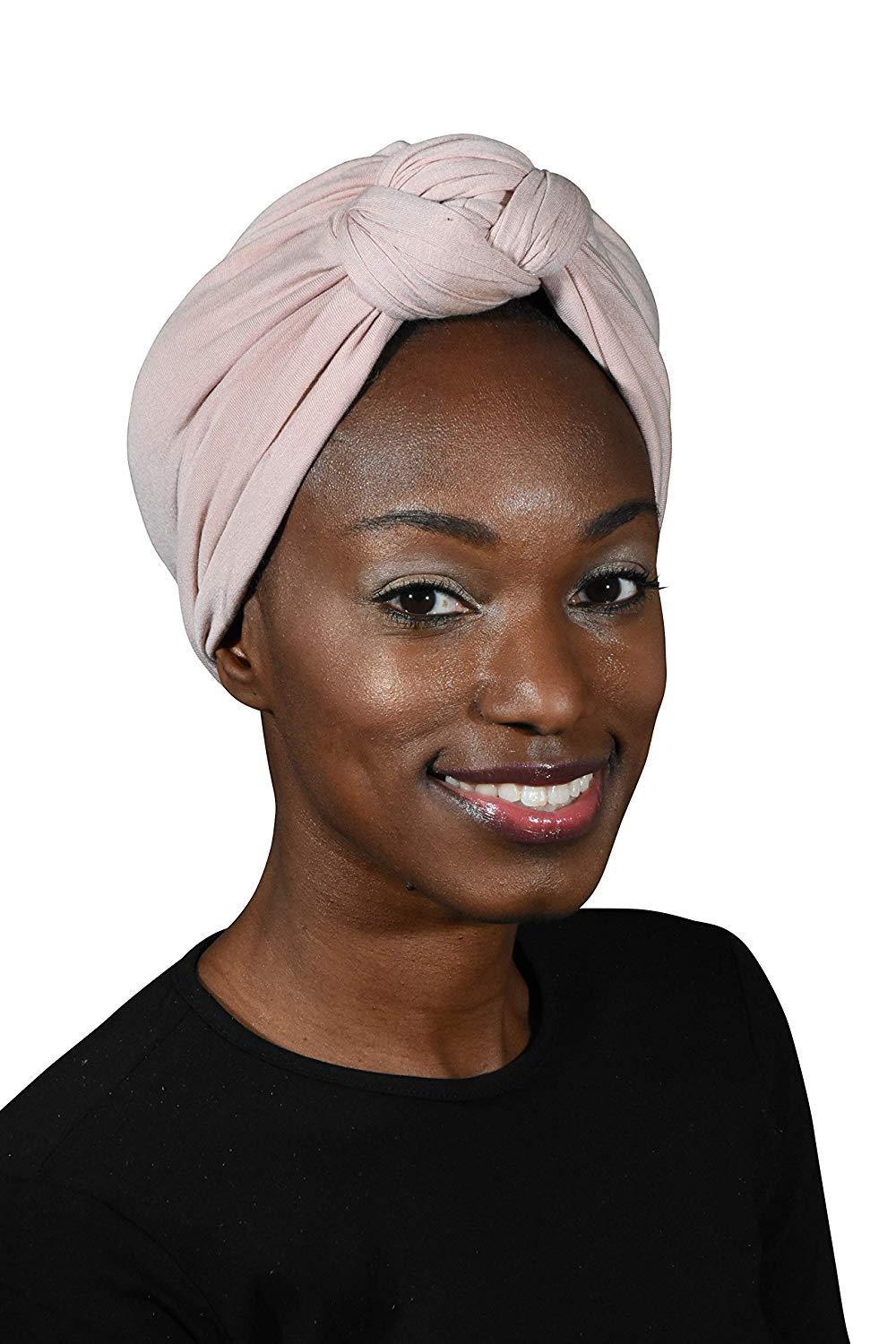 Landana Headscarves Solid Turban with Twist/Knot Front