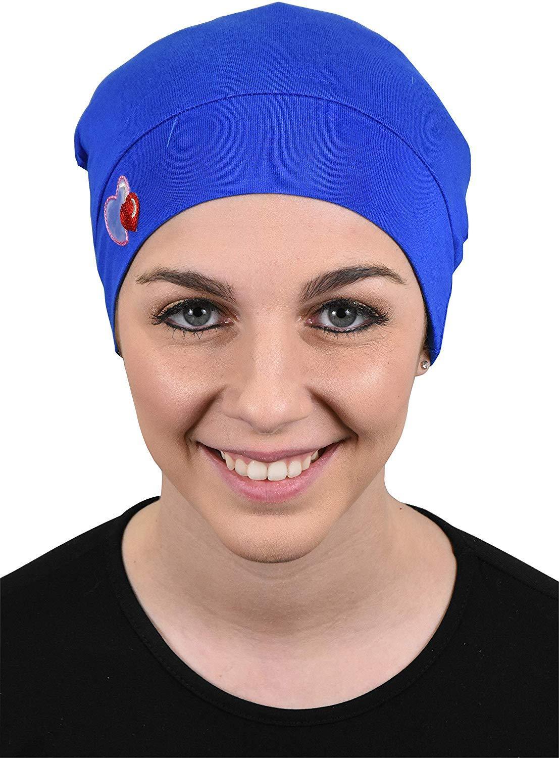 Landana Headscarves Womens Soft Sleep Cap Comfy Cancer Hat with Hearts Applique