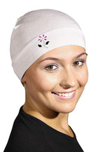 Load image into Gallery viewer, Landana Headscarves Soft Sleep Cap Comfy Women&#39;s Wig Liner &amp; Hair Loss Cap with Small Stud Flower Applique