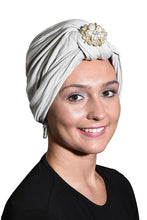 Load image into Gallery viewer, Ladies Headscarves Turban with Gold Pearl Diamond