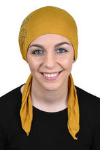 Load image into Gallery viewer, Pretied Head Scarf Chemo Cap Modesty - Swirl Applique