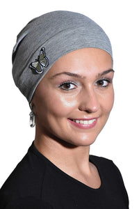 Landana Headscarves Ladies Chemo Hat with Green Butterfly Bling