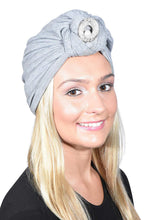 Load image into Gallery viewer, Ladies Headscarves Turban with Silver Pearl Circle