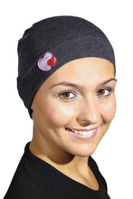 Load image into Gallery viewer, Landana Headscarves Womens Soft Sleep Cap Comfy Cancer Hat with Hearts Applique