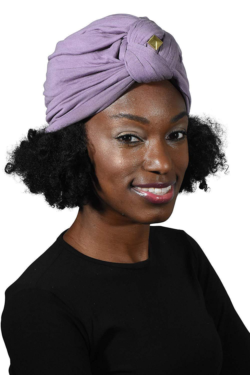 Landana Headscarves Turbans for Women with Twist/Knot Front and Gold Stud