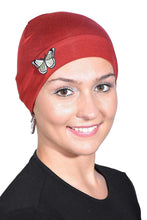 Load image into Gallery viewer, Landana Headscarves Ladies Chemo Hat with Green Butterfly Bling