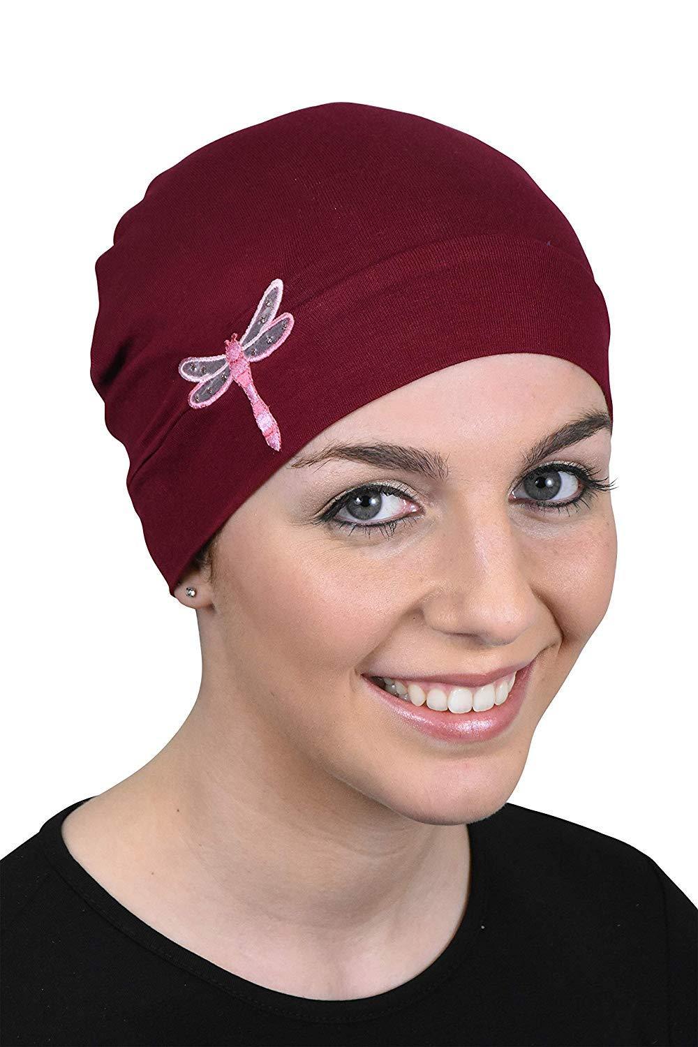 Landana Headscarves Chemo Beanie Sleep Cap Pink Dragonfly