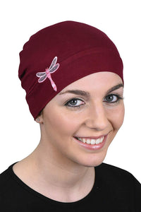 Landana Headscarves Chemo Beanie Sleep Cap Pink Dragonfly