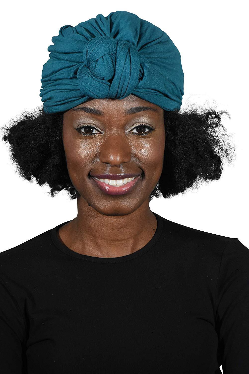 Landana Headscarves Solid Turban with Twist/Knot Front