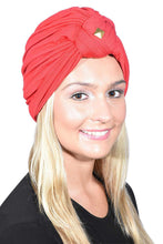 Load image into Gallery viewer, Landana Headscarves Turbans for Women with Twist/Knot Front and Gold Stud