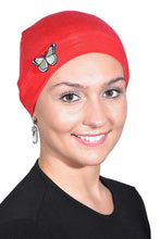 Load image into Gallery viewer, Landana Headscarves Ladies Chemo Hat with Green Butterfly Bling